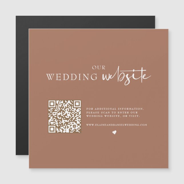 QR Code Photo Wedding Details Magnet Enclosure (Front/Back)