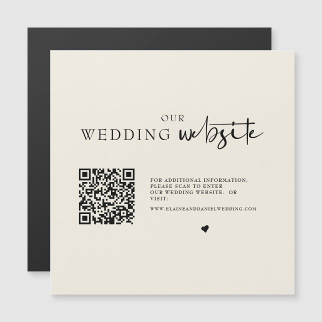 QR Code Photo Wedding Enclosure Magnetic Card (Front/Back)