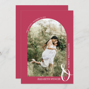 QR Code Photo Wedding Magenta Save The Date