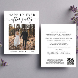QR Code Photo Wedding Reception Invitation