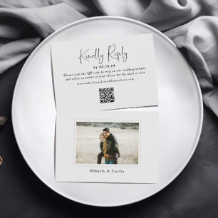QR Code Photo Wedding RSVP Card