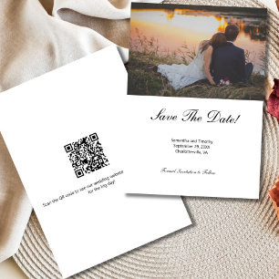 QR Code Photo Wedding Save The Date Card