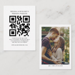 QR Code Photo Wedding Website RSVP Enclosure Card