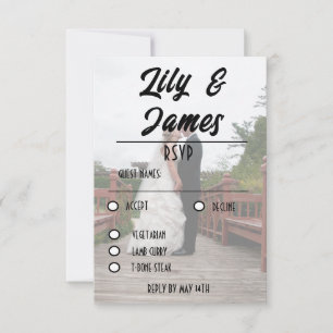 QR Code & Photo Wedding Website Simple RSVP Card