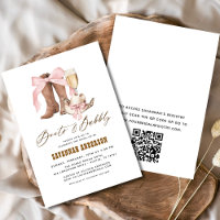 QR Code Pink Bow Boots & Bubbly Bridal Shower