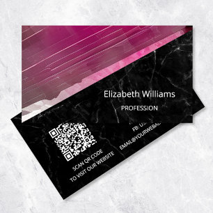 QR Code Pink Tourmaline Gemstone Crystal Busines Business Card