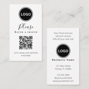 QR code Please Refer a friend Business Card