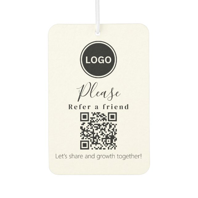 QR Code Please Refer a friend Car Air Freshener (Front)