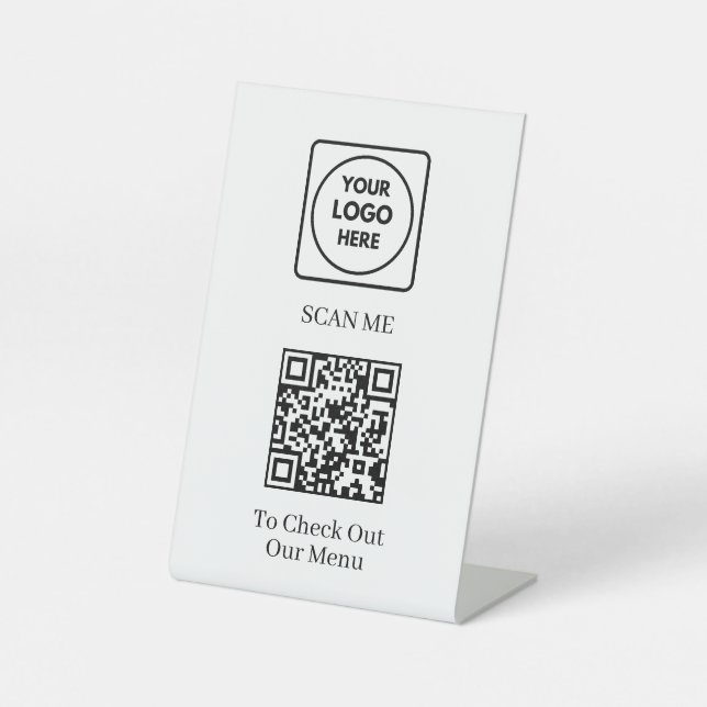 QR Code Price List | Custom Contactless Business  Pedestal Sign (Front)