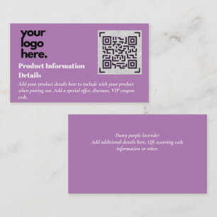 QR Code Product Packaging Warranty Details Coupon Enclosure Card