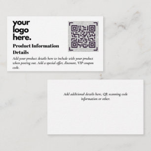 QR Code Product Packaging Warranty Details Coupon Enclosure Card