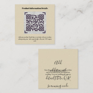 QR Code Product Packaging Warranty Details Coupon Enclosure Card