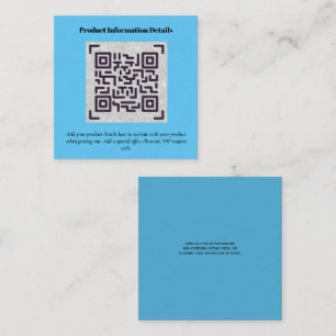 QR Code Product Packaging Warranty Details Coupon Enclosure Card