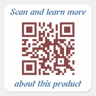 QR Code product's information template Square Sticker
