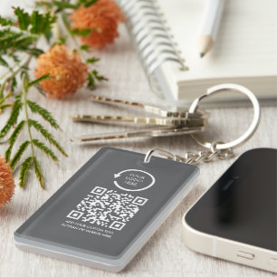 QR Code Professional business logo modern simple Key Ring