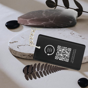 QR Code Professional business logo Simple Black  Key Ring