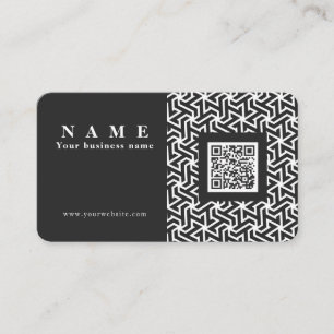 QR code professional elegant black mesh Business Card