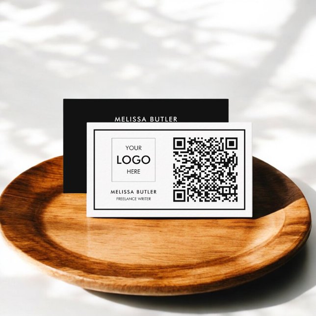 QR Code Professional Logo Black And White Business Card (Creator Uploaded)
