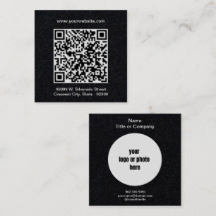QR Code Professional Minimal Square Business Card