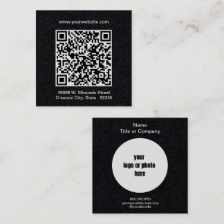 QR Code Professional Minimal Square Business Card