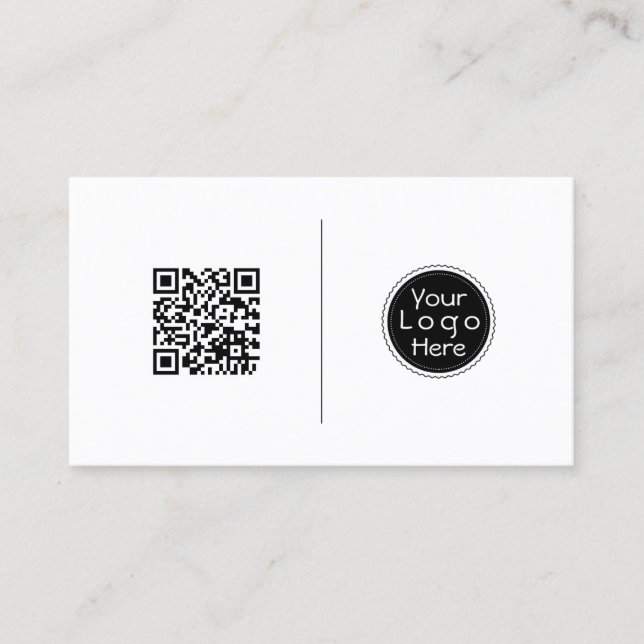 QR code, professional minimalist social media  Business Card (Front)