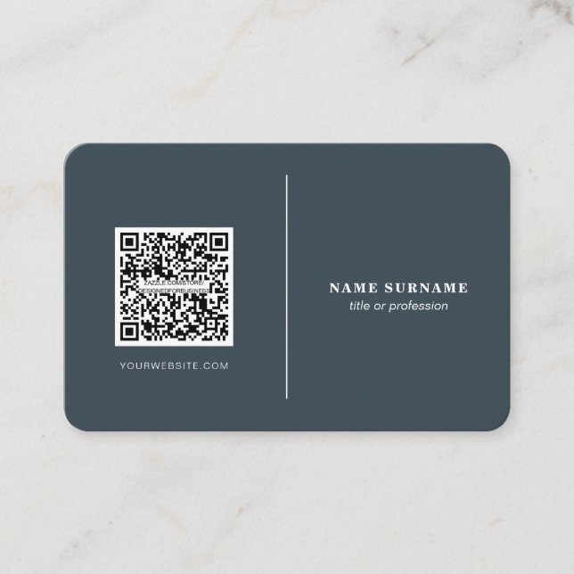 QR code professional minimalist social media clean Business Card (Front)