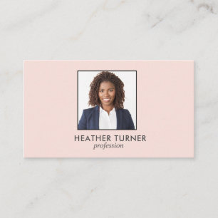 QR CODE  Professional SQUARE Headshot Photo Pink  Business Card
