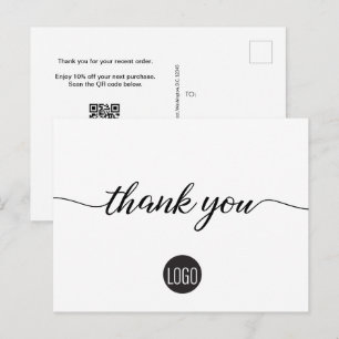 QR code promo thank you for your order business Postcard