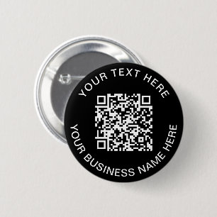 QR Code Promotional Black 6 Cm Round Badge