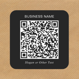 QR Code Promotional Black Square Sticker
