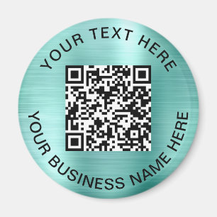 QR Code Promotional Mint Green Magnet
