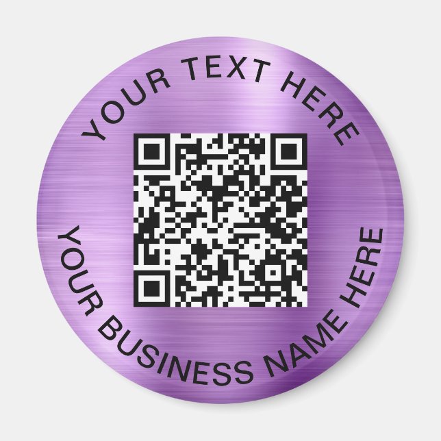 QR Code Promotional Purple Magnet (Front)