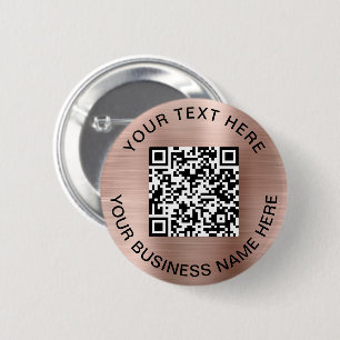 QR Code Promotional Rose Gold 6 Cm Round Badge