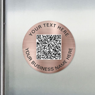 QR Code Promotional Rose Gold Magnet