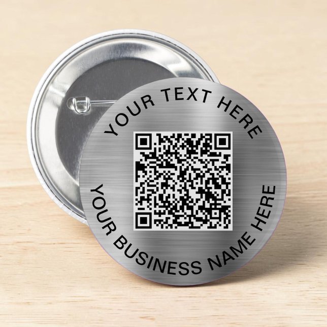 QR Code Promotional Silver 6 Cm Round Badge (QR Code Promotional Silver Button)