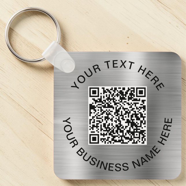 QR Code Promotional Silver Key Ring (QR Code Promotional Silver Keychain)