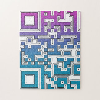 QR Code - Purple Blue Jigsaw Puzzle