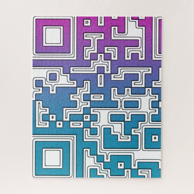 QR Code - Purple Blue Jigsaw Puzzle (Vertical)