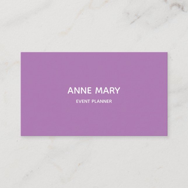 QR Code Purple White Lavender Modern Professional Business Card (Front)
