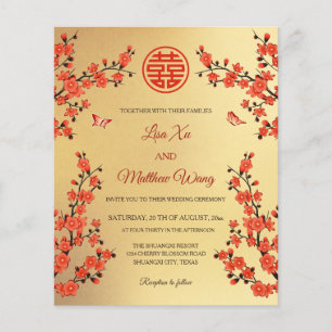 QR Code Red Cherry Blossom   Chinese Wedding
