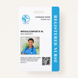 QR Code Registered Nurse Medical Centre Photo ID ID Badge