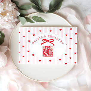 QR Code Registry Valentines Day Hearts Enclosure Card