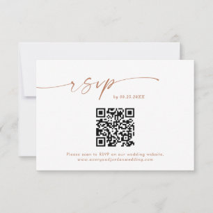 QR Code Response Card Boho Terracotta Wedding RSVP