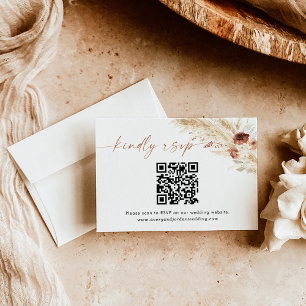QR Code Response Card   Boho Wedding RSVP Card