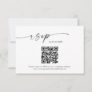 QR Code Response Card Minimalist Wedding RSVP
