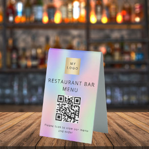 QR code restaurant cafe bar scan menu holographic