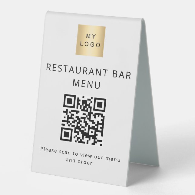 QR code restaurant cafe bar scan menu logo (Front)