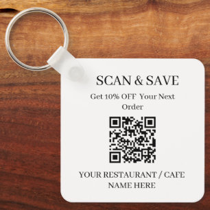 QR Code Restaurant Keychain Scan & Save