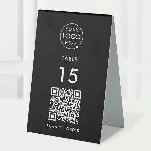 QR Code Restaurant   Table Number Scan Order Black