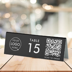 QR Code Restaurant Table Number Scan Order Black